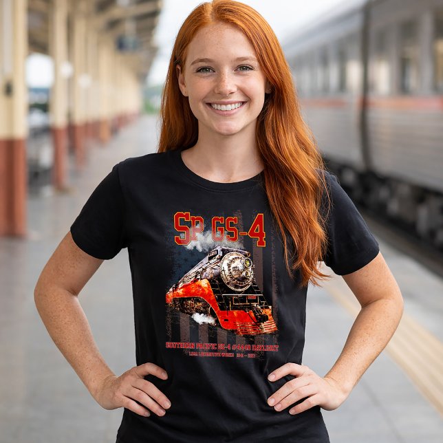 Camiseta Locomotora de vapor Classic Southern Pacific GS-4 (Southern Pacific GS-4 Daylight Steam Locomotive. Womens Basic T-Shirt)