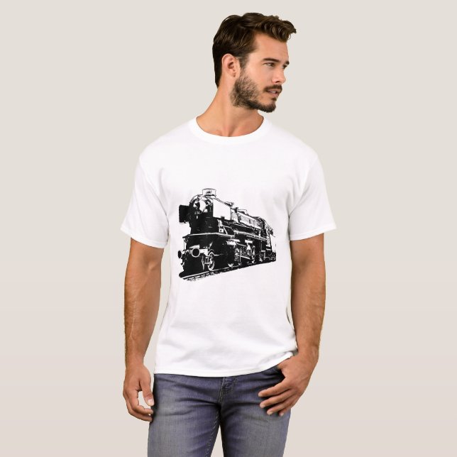 Camiseta Locomotora de vapor - Contraste alto (Anverso completo)