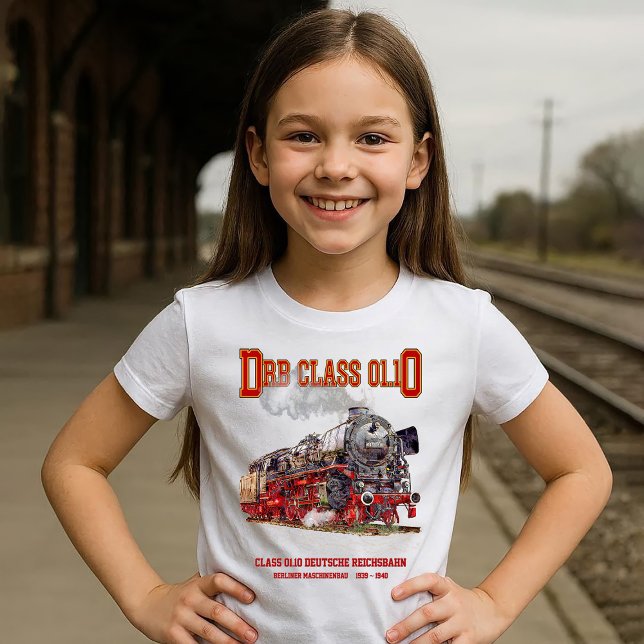 Camiseta Locomotora de vapor DRB Clase 01.10. Deutsche Reic (DRB Class 01.10 Steam Train. Deutsche Reichsbahn. Girl Basic T-Shirt)