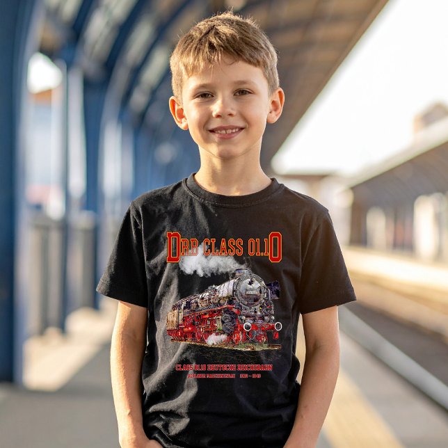 Camiseta Locomotora de vapor DRB Clase 01.10. Deutsche Reic (DRB Class 01.10 Steam Train. Deutsche Reichsbahn. Boy Basic T-Shirt )