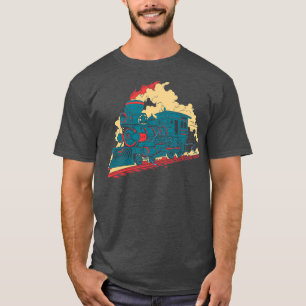Camiseta Locomotora de vapor Ferrocarril de locomotora