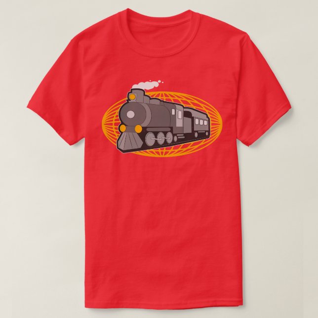 Camiseta Locomotora de vapor ferroviario (Diseño del anverso)