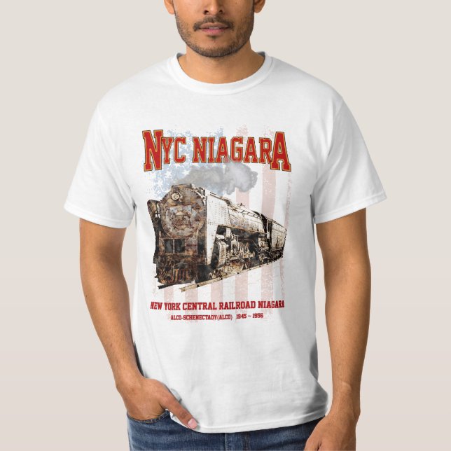 Camiseta Locomotora de vapor NYC Niagara con bandera estado (Anverso)
