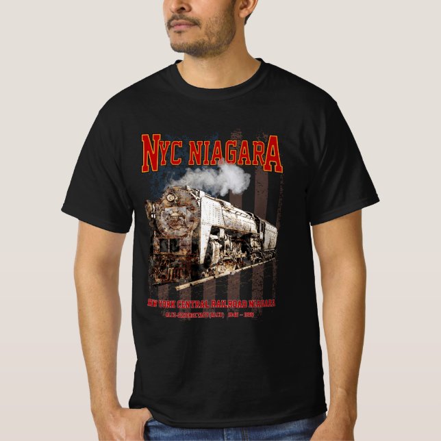 Camiseta Locomotora de vapor NYC Niagara con bandera estado (Anverso)