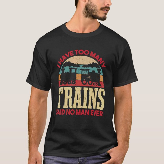 Camiseta Locomotora de vapor para hombres y tren modelo (Anverso)