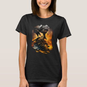 Camiseta Locomotora de Vapor Tren Ferrocarril Ferrocarril M