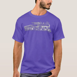 Camiseta Locomotora del tren de motor de vapor antiguo