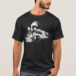 Camiseta Locomotora del tren de motor de vapor vintage