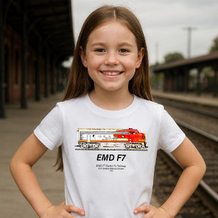 Camiseta Locomotora diésel EMD F7 Santa Fe Warbonnet.