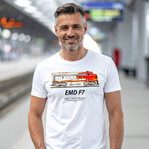 Camiseta Locomotora diésel EMD F7 Santa Fe Warbonnet.
