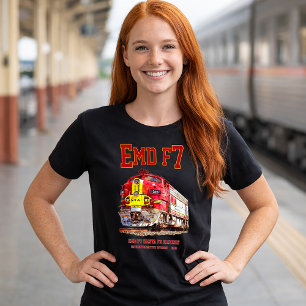Camiseta Locomotora diésel EMD F7 Santa Fe Warbonnet.