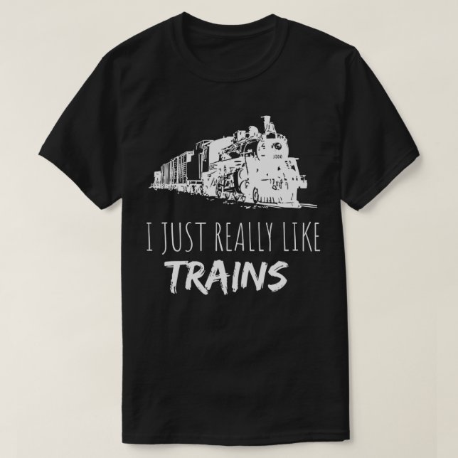 Camiseta Locomotora Entusista De Tren Me Gusta Realmente Tr (Diseño del anverso)
