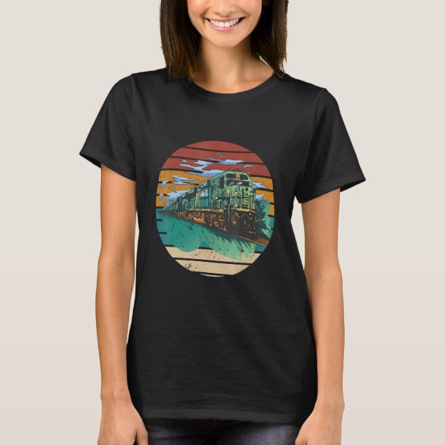Camiseta Locomotora I Love Trains Railroad Conductor Rail T (Anverso)