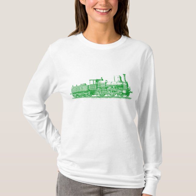 Camiseta Locomotora - Verde de hierba (Anverso)