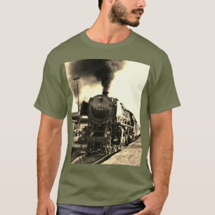 Camiseta Locomotora Vintage Cumpleaños de tren khaki Viajes