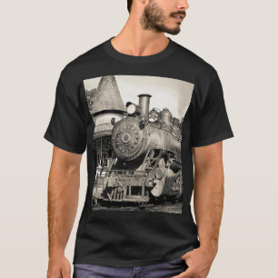 Camiseta Locomotora Vintage Cumpleaños Tren Viaje Negro