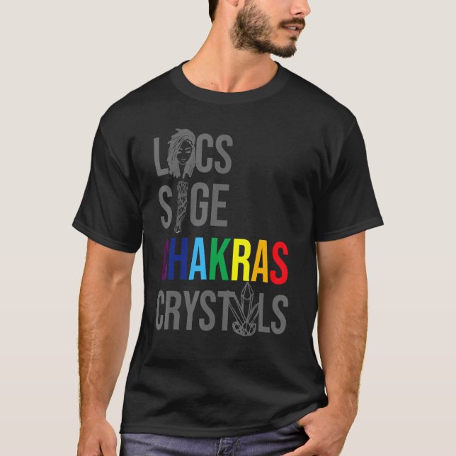 Camiseta Locs Sage Chakras cristales historia negra hace un (Anverso)