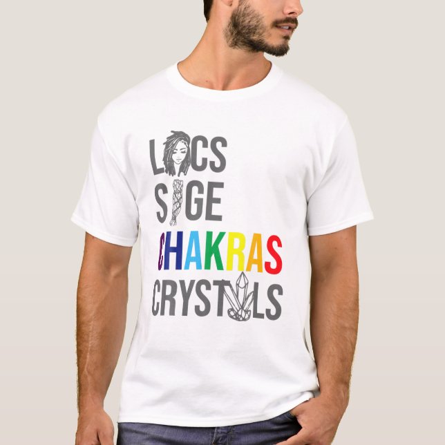 Camiseta Locs Sage Chakras cristales historia negra hace un (Anverso)