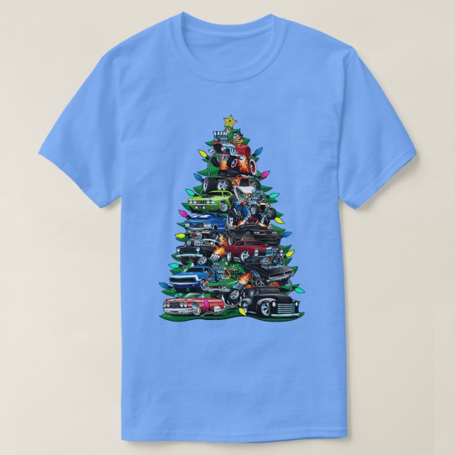 Camiseta Locura Árbol de Navidad Clásico Muslo s y Hot Ro (Diseño del anverso)