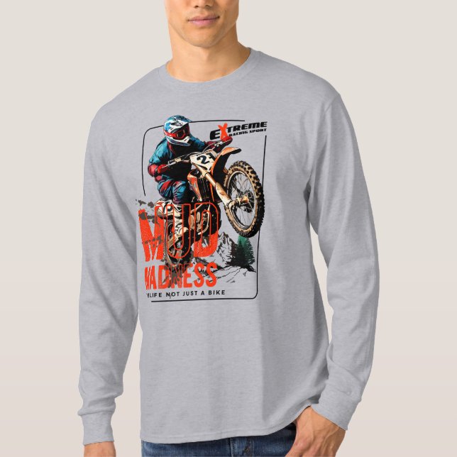 Camiseta Locura de barro | Larga manga de los hombres (Anverso)