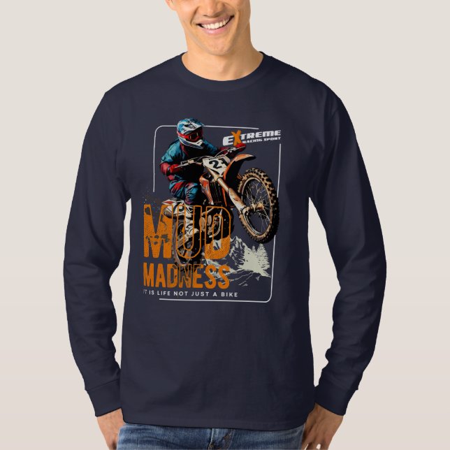 Camiseta Locura de barro | Larga manga de los hombres (Anverso)