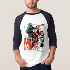 Camiseta Locura de barro | Sleeve Raglan de 3/4 hombres