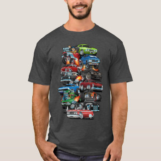 Camiseta Locura de Coches Muscle Cars Coches Clásicos y Hot