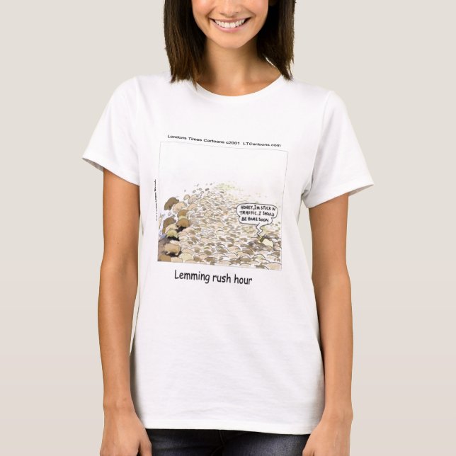 Camiseta Locura de hora punta de Lemmings Divertido (Anverso)
