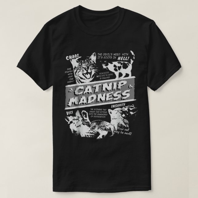 Camiseta Locura de los pieles, humor gracioso de un gato Ma (Diseño del anverso)