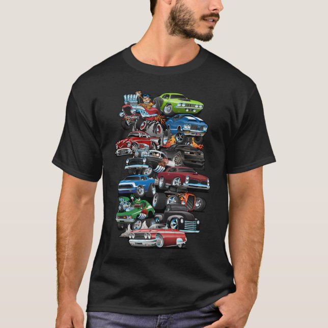 Camiseta ¡Locura del auto! Personalizado de Coches y Calore (Anverso)