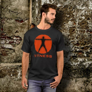 Camiseta Locura por el cuerpo del Naranja negro Fitness Vit
