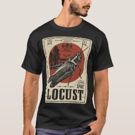 Camiseta Locust de Bloque de madera de época | Retrato de i