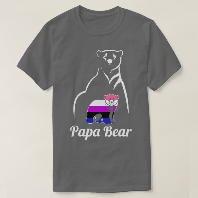 Camiseta Locutor de género LGBT Papa Oso Bandera del Orgull (Diseño del anverso)