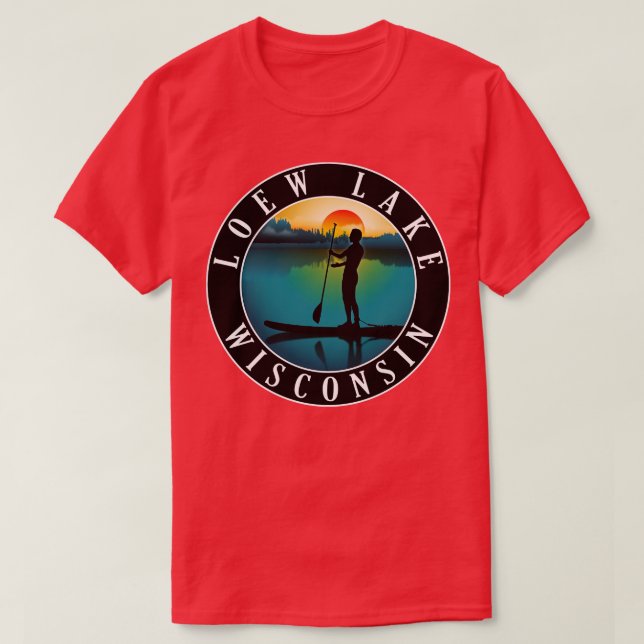 Camiseta Loew Lake Wisconsin Paddleboarding (Diseño del anverso)
