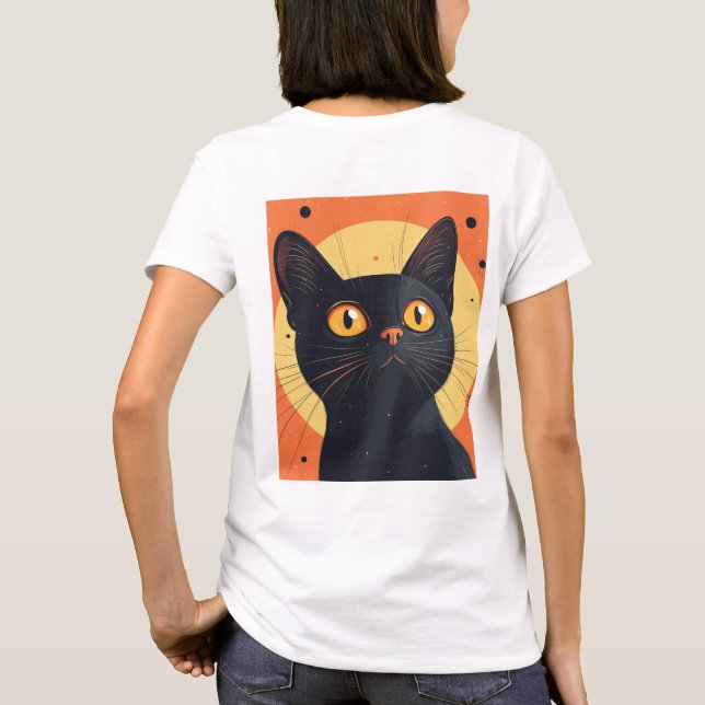 Camiseta Lofi Style Black Cat T-Shirt (Reverso)