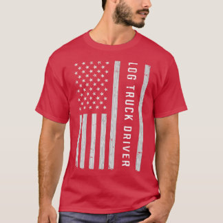 Camiseta Log Truck Driver USA Flag Patriotic 