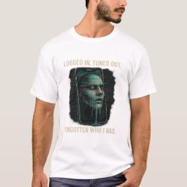 Camiseta Logged In, Tuned Out – Glitched Identity Tech Art