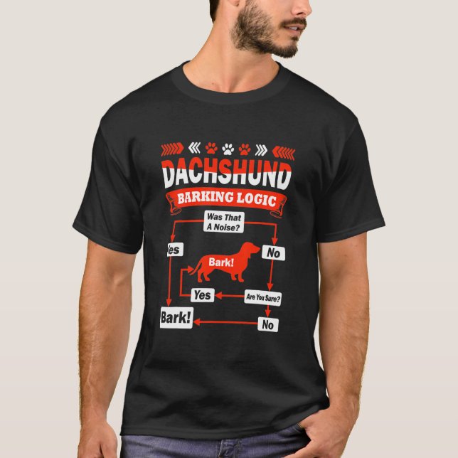 Camiseta Lógica de barrido de Dachshund (Anverso)