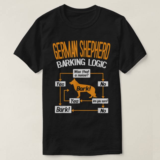 Camiseta Lógica de barrido del pastor alemán (Diseño del anverso)