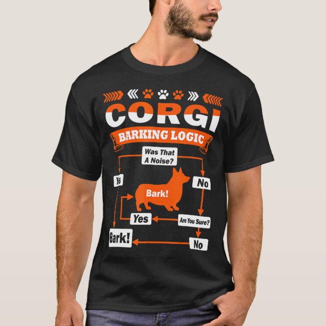 Camiseta Lógica de ladrido de Corgi (Anverso)
