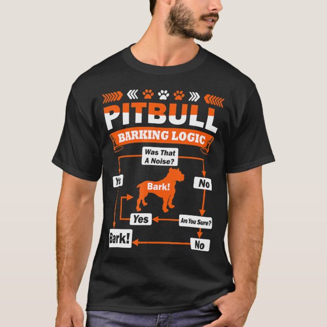 Camiseta Lógica de ladrido de Pitbull (Anverso)