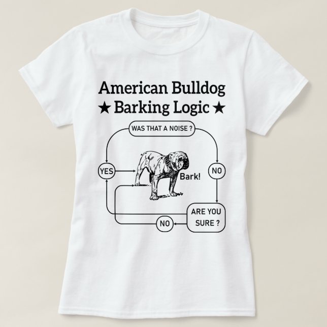 Camiseta Lógica estadounidense de ladrido de Bulldog para l (Diseño del anverso)