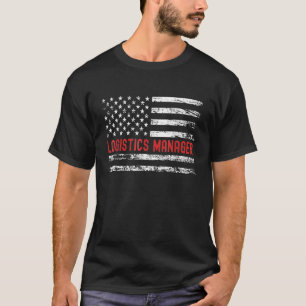 Camiseta Logistics Manager USA Flag Profession Retro Job Ti