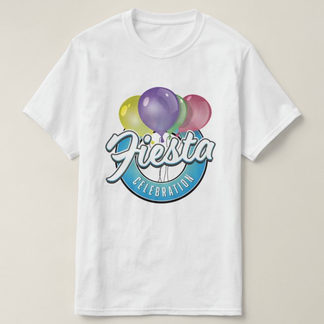 Camiseta Logo azul retro Fiesta Celebración (Diseño del anverso)