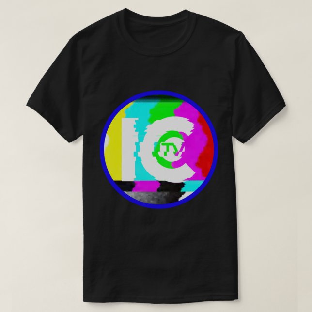 Camiseta Logo brillante de ICTV Pegatina universitario de i (Diseño del anverso)