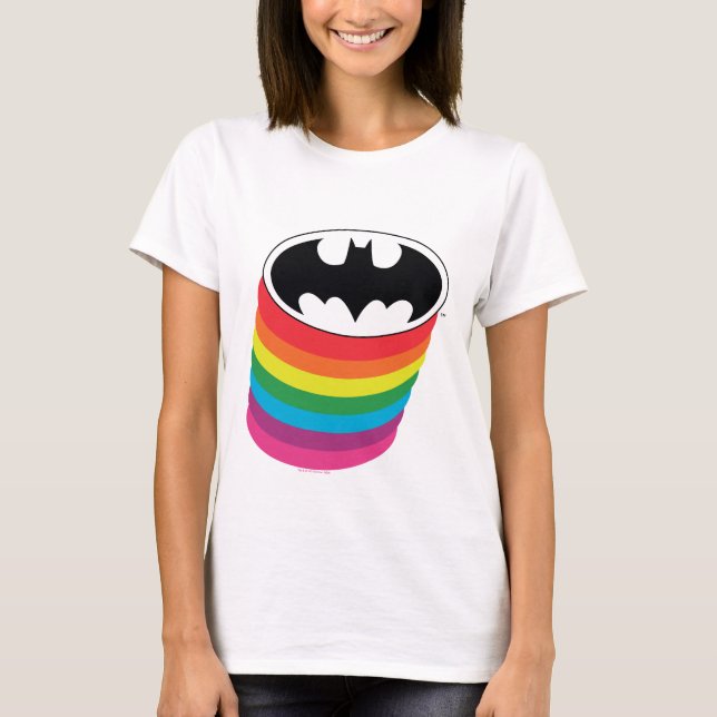 Camiseta Logo de arco iris en capas de Batman (Anverso)