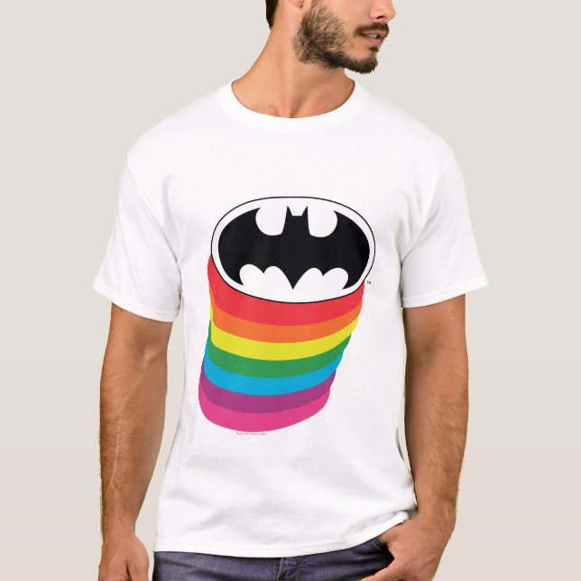 Camiseta Logo de arco iris en capas de Batman (Anverso)