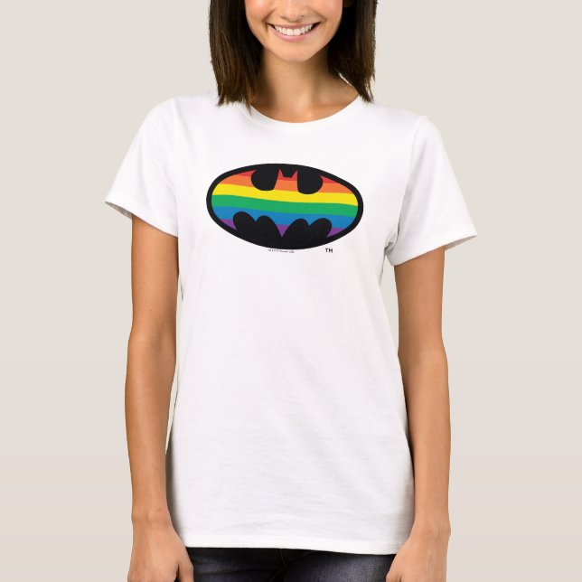 Camiseta Logo de Batman Rainbow (Anverso)