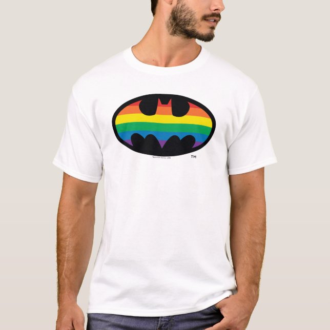 Camiseta Logo de Batman Rainbow (Anverso)