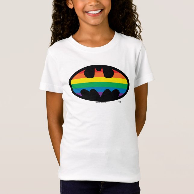 Camiseta Logo de Batman Rainbow (Anverso)